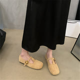 2025  Vintage Mary Jane Shoes Women's Flat popular Fall Andra Red Square Head T with Soft Soled Beanie Ladyshoes Granny Shoes