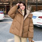 Russian down cotton jacket women's short winter 2025 new small hooded down cotton bread jacket