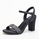 DEANWANGKT  Strap Sandals Women's Summer New Women's Shoes Women's Rhinestone Fairy Style Chunky Heel High Heels 420-1