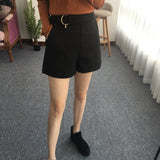 2025 Versatile and thin tweed A-type shorts, autumn and winter wear new  women's clothing A-type hot pants, gray pants