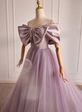 Solvbao Light Purple Tulle Sweetheart Long Formal Dress, Light Purple Evening Dress Prom Dress