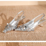 DEANWANGK  Closed Toe Sandals for Women  New Arrival Beautiful Silver Paillette Korean Style Fairy Style Elegant Pointed Stiletto Heels