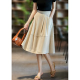2025 Silky touch umbrella skirt white/black, temperament premium skirt, high waist loose a-shaped skirt  summer