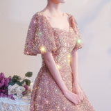 2025 Sequined evening dress women  small temperament chorus performance dress host dress banquet dress