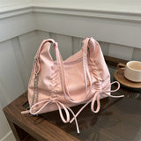 Soft Leather Large Capacity Bow Shoulder Bag Bags for Women  Spring New All-Matching Ins Underarm Dumpling Bag for Women