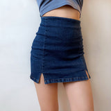 deanwangkt - Denim Split Skirt