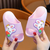 DEANWANGKT Children's Rabbit Dinosaur Cartoon Boys and Girls Princess Indoor and Outdoor Bathroom Soft Bottom Non-Slip Slippers One Piece Dropshipping Summer