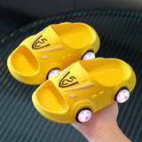 DEANWANGKT Children's Slippers Summer Boys and Girls Home Non-Slip Indoor Handsome Cartoon Car Kid Baby Slippers