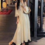 2025 Spot popular new national style design sense off-the-shoulder lace dress children's summer long dress temperament looks thin and trendy