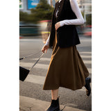 2025 Seasonal change,  high-waisted umbrella skirt, big swing skirt, spring new women's clothing, thin skirt, medium and long