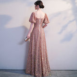 2025 Sequined evening dress women  small temperament chorus performance dress host dress banquet dress