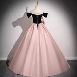 2025 Pink evening dress 2025 new one-word shoulder super fairy  satin princess dress birthday party art test dress dress dress