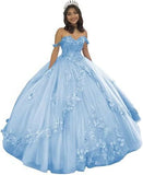 2025Popular, ,   new evening dress one-word shoulder bar mitzvah dress princess dress three-dimensional flower applique dress