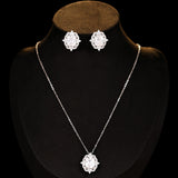 2025 light luxury exquisite zircon set, collarbone chain earrings, niche high-end square zirconium bridal necklace necklace jewelry