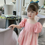 Girls' Dress Wholesale Fashionable New Baby Dress Children's Bubble Sleeve Princess Dress Summer Live Supply