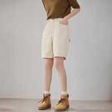 Casual retro autumn shorts, versatile and thin semi-elastic four-color corduroy straight five-point pants 220841