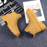 Women's Martin Boots Women's  New Autumn Mountaineering Worker Boots Thick Bottom All-Match British Style Retro Ankle Boots