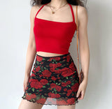 deanwangkt - Vintage Roses Mesh Skirt ~ HANDMADE