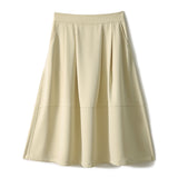 2025 Silky touch umbrella skirt white/black, temperament premium skirt, high waist loose a-shaped skirt  summer