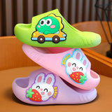 DEANWANGKT Children's Rabbit Dinosaur Cartoon Boys and Girls Princess Indoor and Outdoor Bathroom Soft Bottom Non-Slip Slippers One Piece Dropshipping Summer