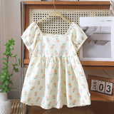 New Korean Girls Dress Baby Girl Princess Dress Western Style Cute Summer Leisure Dress