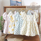 New Korean Girls Dress Baby Girl Princess Dress Western Style Cute Summer Leisure Dress