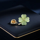 2025 Suit accessories fixed clothes waist multi-purpose lancet anti-light opal lucky grass brooch collar pin