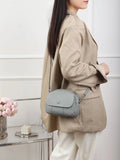 Leather women's bag new versatile single shoulder autumn splicing small square bag first layer cowhide togo leather high-end niche 826