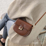 Saddle Bag Women's Crossbody Bag  New Bags Women's Bag Autumn and Winter Light Luxury Leather Women's Shoulder Bag