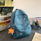 New Japanese Cute Girl Niche Five-Pointed Star Backpack Ins Versatile College Students Bag Female High School Backpack