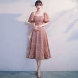 2025 Sequined evening dress women  small temperament chorus performance dress host dress banquet dress