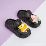 DEANWANGKT Soft Bottom Comfortable Spring and Summer Older Younger Child Closed Toe Half Slippers Summer Children Baby Cute Cartoon Slippers