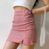 deanwangkt - Rouge Gingham Skirt