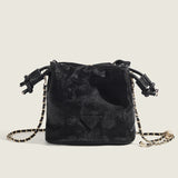 DEANWANGKT 2025 Puff Pump with Bucket Bag Women's  Fashion Pink Chain One Shoulder Crossbody Bag ins Hot Style Simple Cloud Bag