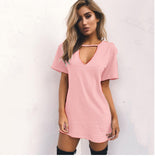 European and American Hot Sale Wish  New Hot Summer Wholesale Hot Trade Women's Clothing V-neck Halter Hollow Dress