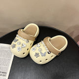 DEANWANGKT Children's Slippers Parent-Child Girls Summer New Home Soft Bottom Hole Shoes Girls Beach Slippers Boys Outdoor Wear