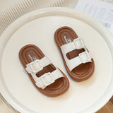 DEANWANGKT Summer New Children's Buckle Beach Shoes Comfortable Fashion Girls Slippers Outer Wear Soft Bottom Non-Slip Slipper