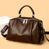 Light Luxury Soft Leather Handbag Women's Boston Pillow Bag  New Fashion Large Capacity Shoulder Messenger Bag