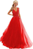 2025V-neck tulle ball dress lace applique long ball dress  new formal evening dress