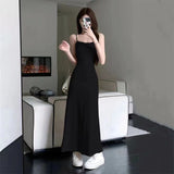 Hot Girl Elastic Sling Dress Women's Summer 2023 New Waist Slimming off-Shoulder Innerwear Bottoming Dress