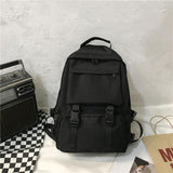 deanwangkt  Trendy Cool Workwear Solid Color Large Capacity Schoolbag Korean Fashion Simple Casual Men's Backpack College Students' Backpack Women