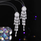 2025 High-end niche earrings  personalized fashion  elegant earrings 925 silver needle long fringed earrings women