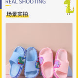 DEANWANGKT Summer Girls' Non-Slip Dinosaur Fun Boys Indoor Cute Cartoon Children's Slippers Bathroom Outdoor Wear Shit Feeling