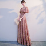 2025 Sequined evening dress women  small temperament chorus performance dress host dress banquet dress