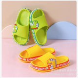 DEANWANGKT Summer Girls' Non-Slip Dinosaur Fun Boys Indoor Cute Cartoon Children's Slippers Bathroom Outdoor Wear Shit Feeling