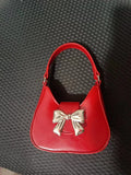 DEANWANGKT 2025 South Korea popular new bow metal buckle mini handbag mouth red envelope earphone bag chain messenger bag bag female