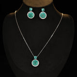 2025 Light luxury high-end zircon circle necklace earrings set personalized design sense fashion simple collarbone chain jewelry wholesale
