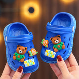 DEANWANGKT Eva Children's Closed Toe Hole Shoes Summer Girls Boys Baby Indoor Soft Bottom Non-Slip Kid's Cartoon Sandals