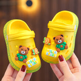 DEANWANGKT Eva Children's Closed Toe Hole Shoes Summer Girls Boys Baby Indoor Soft Bottom Non-Slip Kid's Cartoon Sandals