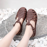 DEANWANGKT  New Flat Sandals for Women Outdoor All-Matching Summer Closed Toe Women Fashion Shoes Wholesale Stall Supply